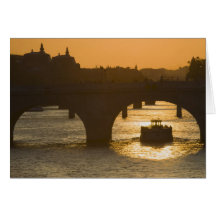 Pont Neuf, Seine, sunset, Paris, FranceMusee Greeting Card