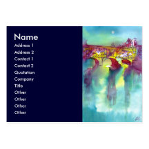 PONTE VECCHIO  -Florence, blue,pink Business Card Templates