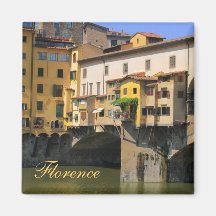 Ponte Vecchio over Arno River in Florence, Italy Magnets