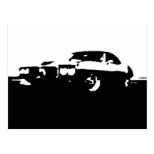Pontiac Firebird, 1969 - Black on light postcard