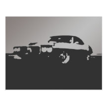 Pontiac Firebird, 1969 - Silver grey on dark postc Post Card