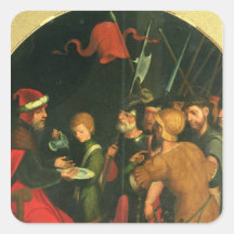 Pontius Pilate washing his Hands Square Stickers