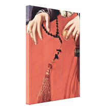Pontormo - A lady in red dress detail Stretched Canvas Prints