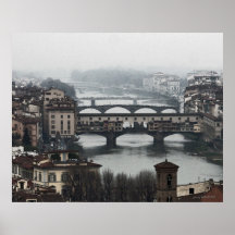 Ponts de Florence sur la toile Poster
