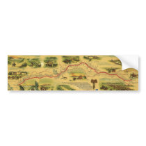 Pony Express Map by William Henry Jackson 1861 Bumper Stickers