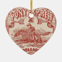 Pony Express Vintage Stamp Christmas Ornament
