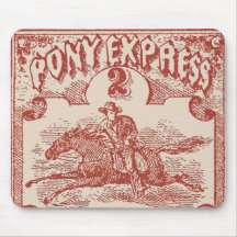 Pony Express Vintage Stamp Mousepad