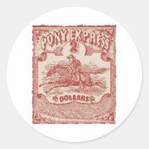 Pony Express Vintage Stamp Sticker