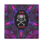 Ponytail Skull Decal Space Ship Magnets