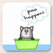 Poo Happens Cork Coaster