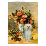 Poodle (13W) - Vase of Flowers Greeting Card