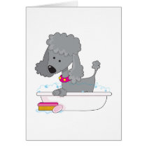Poodle Bath Card