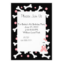 Poodle Birthday Invitation
