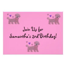 Poodle Birthday Party Invitation