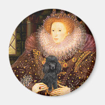 Poodle (black 1) - Queen Refrigerator Magnets