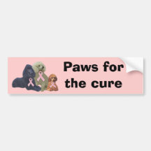 Poodle  Breast Cancer Bumper Sticker