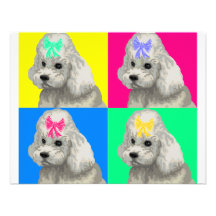 Poodle Bright Collage 2 Personalized Invite