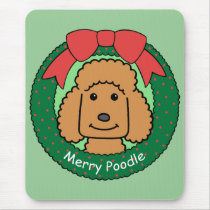 Poodle Christmas Mousepad