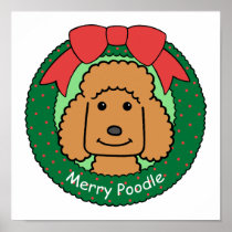 Poodle Christmas Posters