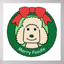 Poodle Christmas Print