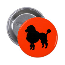 Poodle dog (black) button