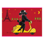 Poodle & Eiffel Tower Red Invite