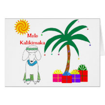 Poodle Hawaiian Christmas Cards