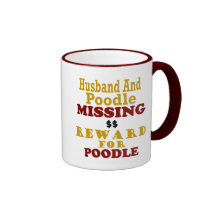 Poodle & Husband Missing Reward For Poodle Coffee Mugs