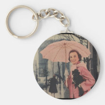 Poodle in Paris Keychain