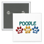 POODLE Mom Paw Print 1 Button