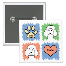 Poodle Pinback Buttons