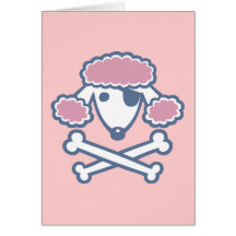 Poodle Pirate Greeting Card