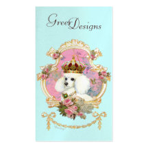 Poodle Princess n Pink Roses Business Card