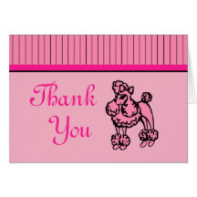 Poodle Thank You Card