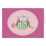 Poodles in Hatbox Retro Style Note Cards
