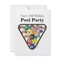 Pool Ball Rack Custom Invites