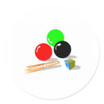 Pool Balls and Stick Round Stickers