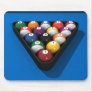 Pool Balls on Blue Felt: Mousepad
