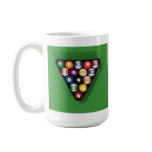 Pool Balls on Green Felt Billiards Table: Mug