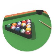 Pool Balls on Green Felt Billiards Table
