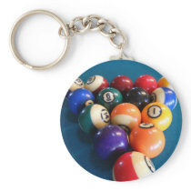 Pool Balls Racked on the table Keychains