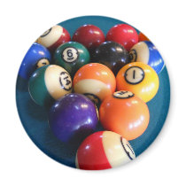Pool Balls Racked on the table Refrigerator Magnets