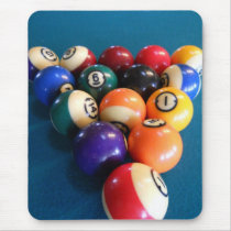 Pool Balls Racked on the table Mouse Pads