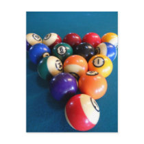 Pool Balls Racked on the table Post Cards