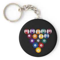Pool: Billiard Balls: Billiards: Keychain