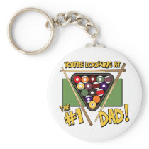 Pool/Billiards #1 Dad Father's Day Gift Key Chains