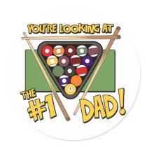 Pool/Billiards #1 Dad Father's Day Gift Stickers