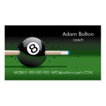 Pool Coach or Player Business Card Template