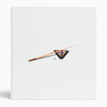 Pool Cue and Balls Vinyl Binder