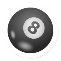 Pool - Eight Ball Round Sticker